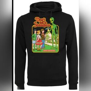 ROMWE Black Graphic Hoodie Dont Talk To Strangers Size Medium